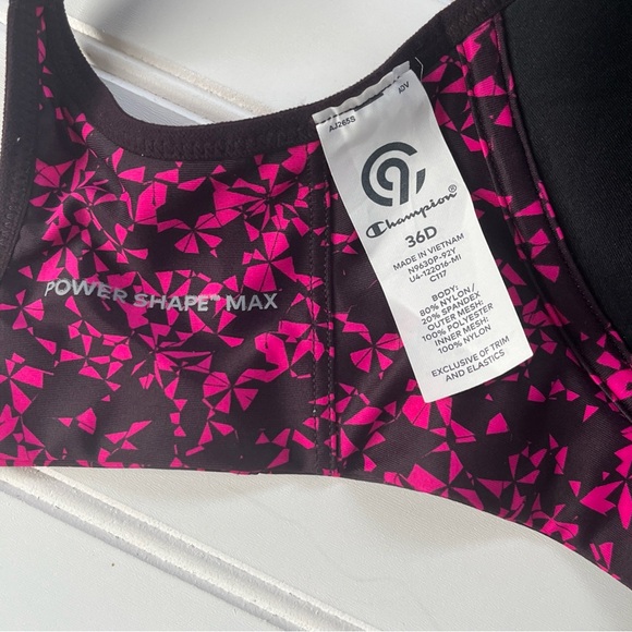 C9 By Champions Pink Purple Sports Bra Duo Dry Convertible Straps Size 36D - Picture 3 of 6